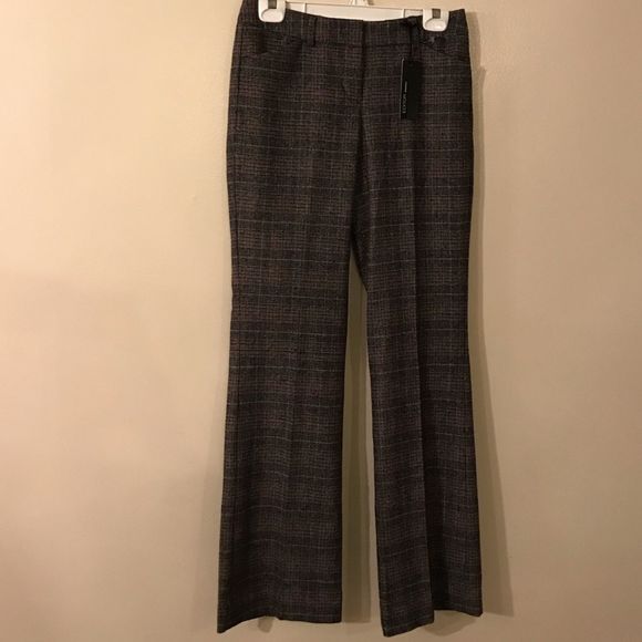 Express Pants - EXPRESS Flare Leg New Plaid Pants 0